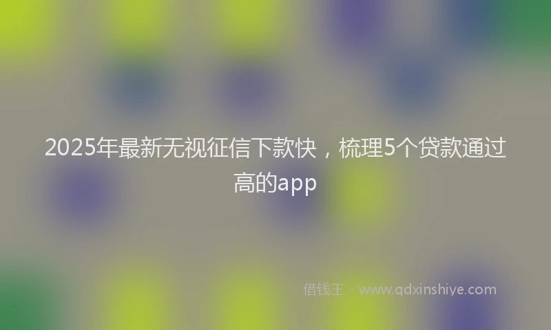 2025年最新无视征信下款快，梳理5个贷款通过高的app