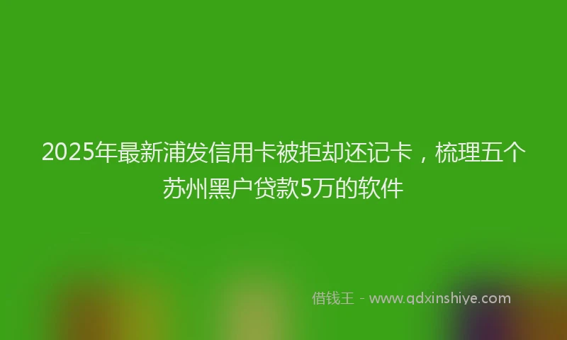 2025年最新浦发信用卡被拒却还记卡，梳理五个苏州黑户贷款5万的软件