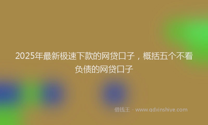 2025年最新极速下款的网贷口子，概括五个不看负债的网贷口子
