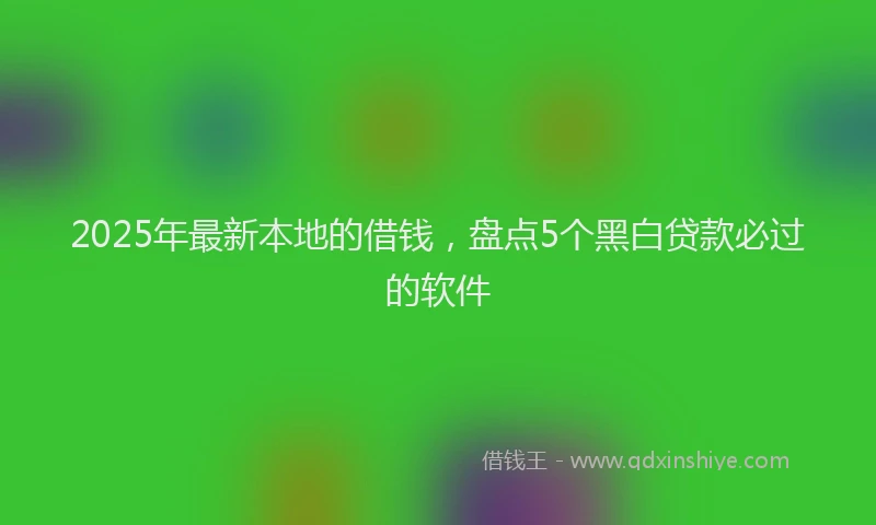 2025年最新本地的借钱，盘点5个黑白贷款必过的软件