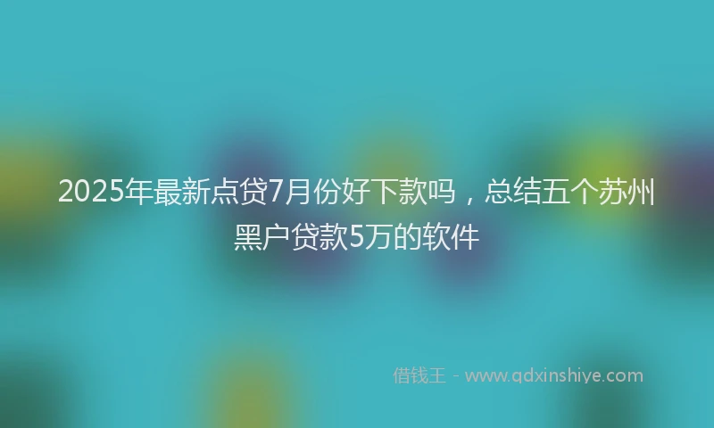2025年最新点贷7月份好下款吗，总结五个苏州黑户贷款5万的软件