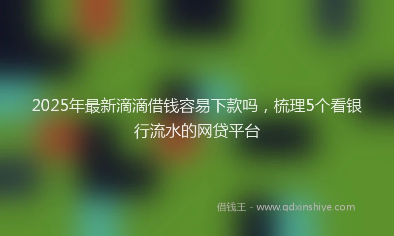 2025年最新滴滴借钱容易下款吗，梳理5个看银行流水的网贷平台