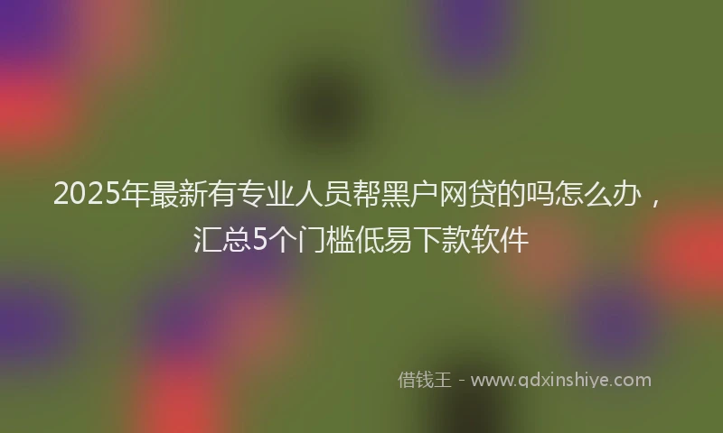 2025年最新有专业人员帮黑户网贷的吗怎么办，汇总5个门槛低易下款软件