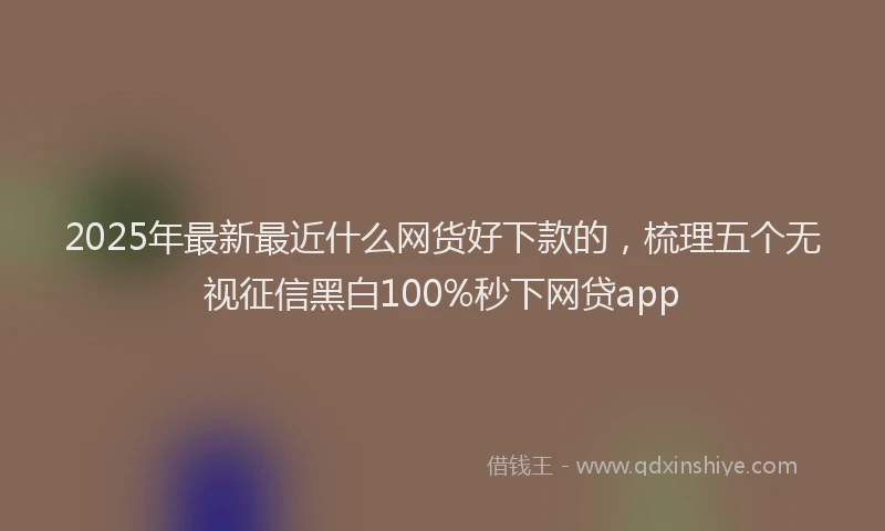 2025年最新最近什么网货好下款的，梳理五个无视征信黑白100%秒下网贷app