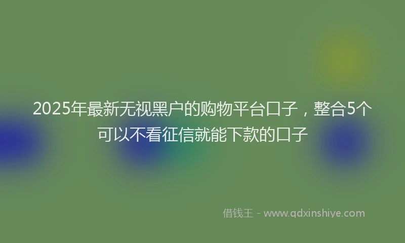 2025年最新无视黑户的购物平台口子，整合5个可以不看征信就能下款的口子
