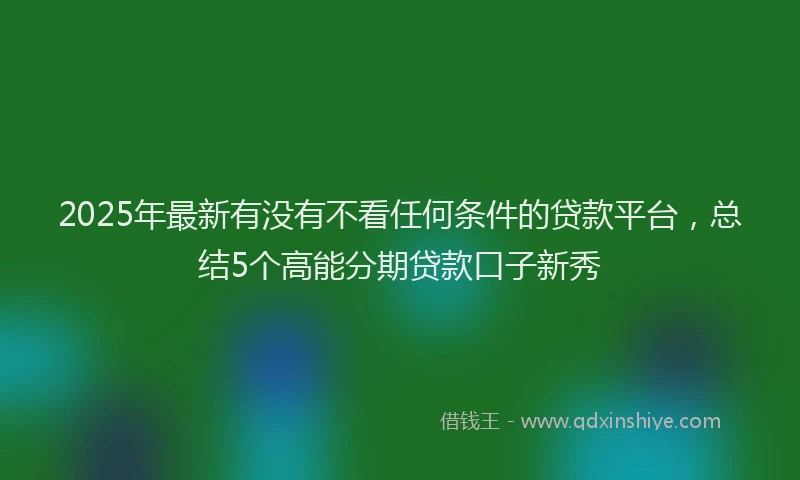 2025年最新有没有不看任何条件的贷款平台，总结5个高能分期贷款口子新秀