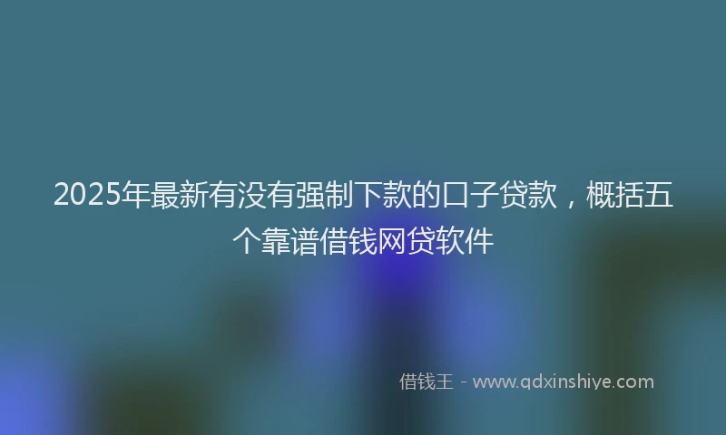 2025年最新有没有强制下款的口子贷款，概括五个靠谱借钱网贷软件