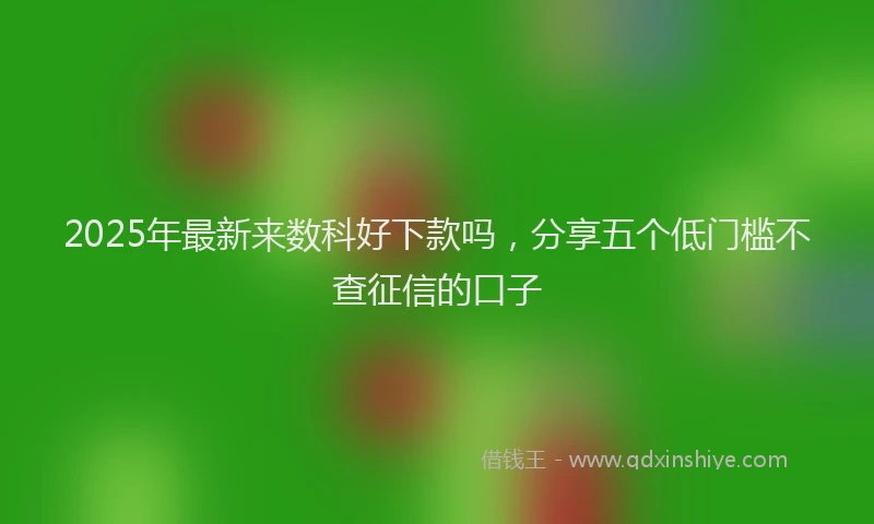 2025年最新来数科好下款吗，分享五个低门槛不查征信的口子
