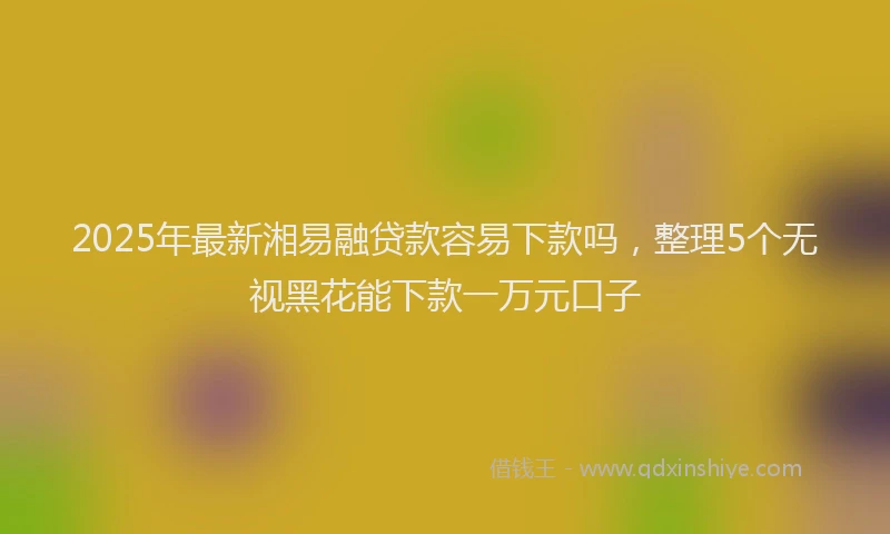 2025年最新湘易融贷款容易下款吗，整理5个无视黑花能下款一万元口子