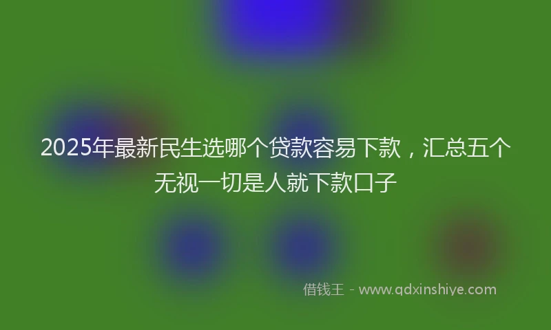 2025年最新民生选哪个贷款容易下款，汇总五个无视一切是人就下款口子
