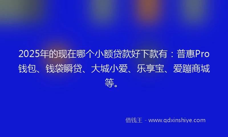 2025年的现在哪个小额贷款好下款有：普惠Pro钱包、钱袋瞬贷、大城小爱、乐享宝、爱蹦商城等。