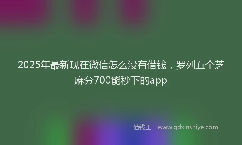 2025年最新现在微信怎么没有借钱，罗列五个芝麻分700能秒下的app