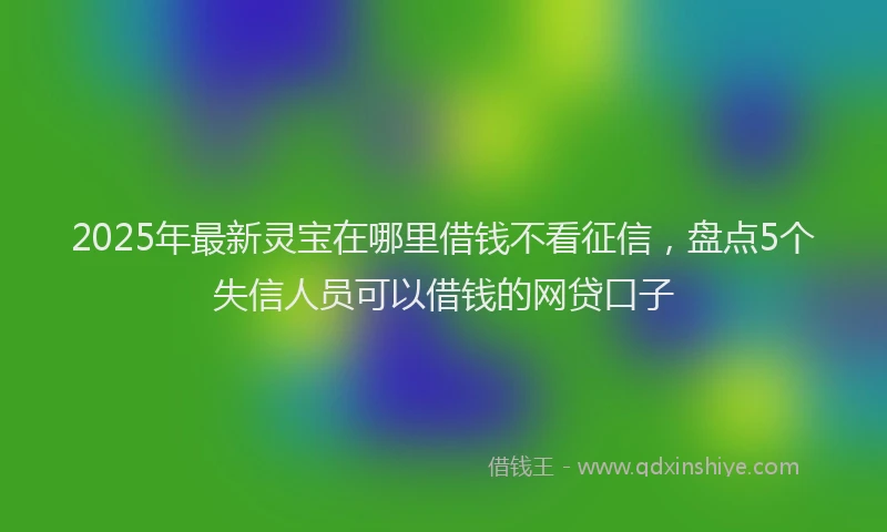 2025年最新灵宝在哪里借钱不看征信，盘点5个失信人员可以借钱的网贷口子