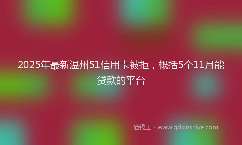 2025年最新温州51信用卡被拒，概括5个11月能贷款的平台