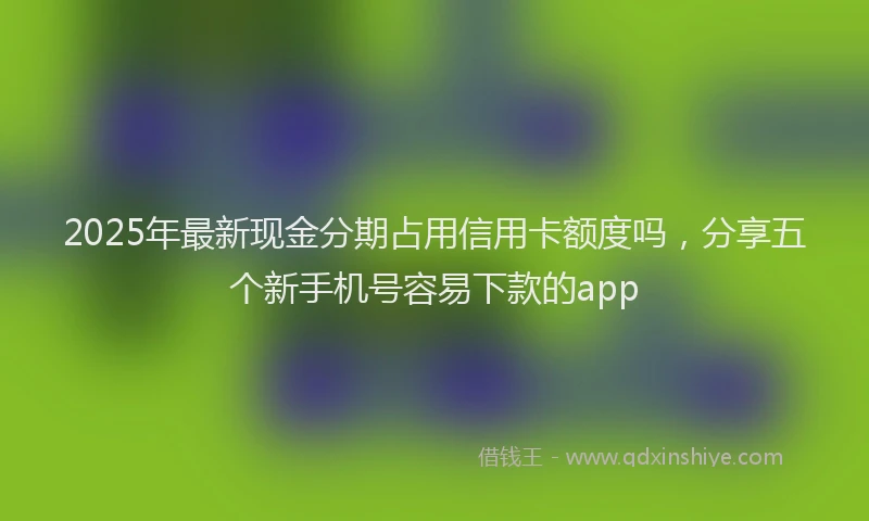 2025年最新现金分期占用信用卡额度吗，分享五个新手机号容易下款的app