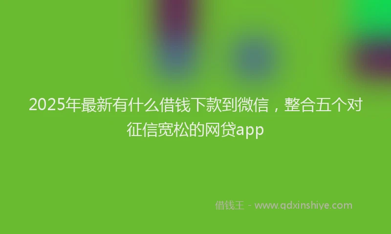 2025年最新有什么借钱下款到微信，整合五个对征信宽松的网贷app