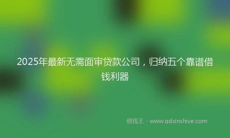 2025年最新无需面审贷款公司，归纳五个靠谱借钱利器