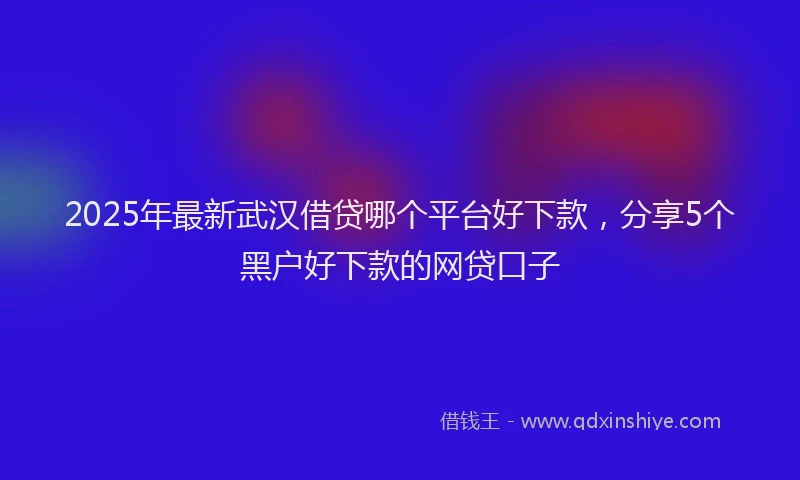 2025年最新武汉借贷哪个平台好下款，分享5个黑户好下款的网贷口子