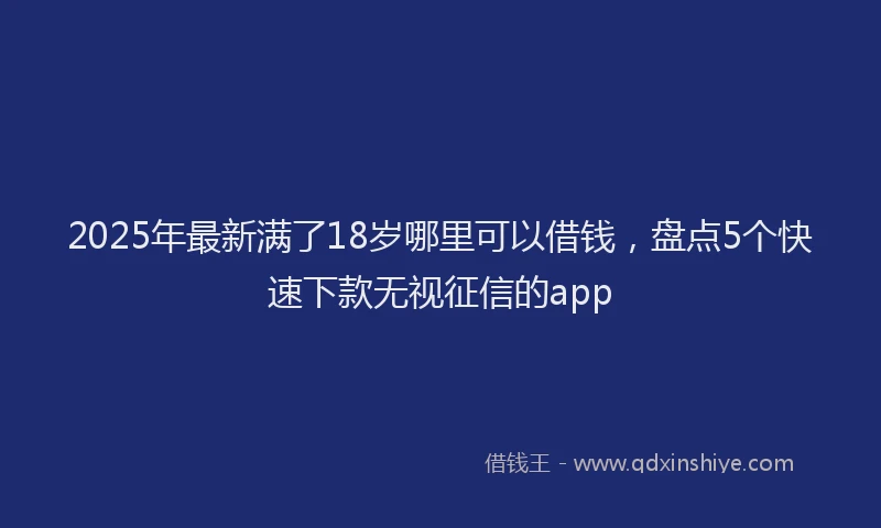 2025年最新满了18岁哪里可以借钱，盘点5个快速下款无视征信的app