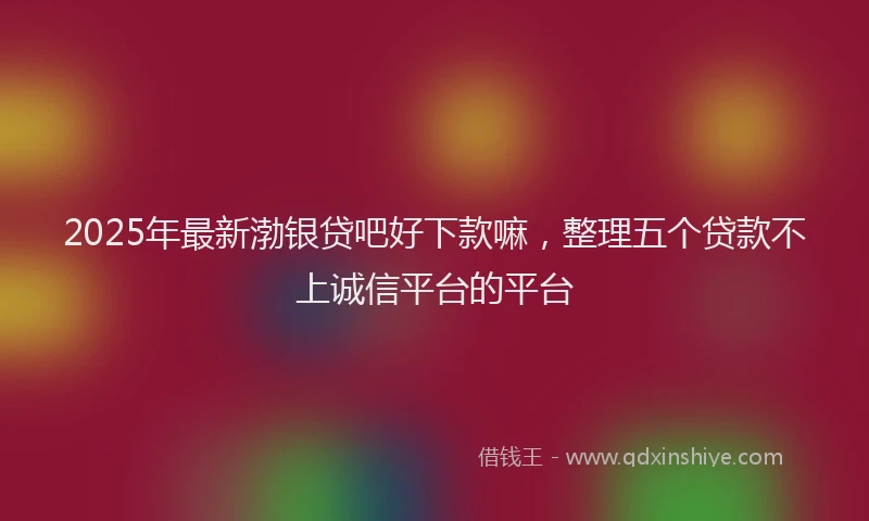 2025年最新渤银贷吧好下款嘛，整理五个贷款不上诚信平台的平台