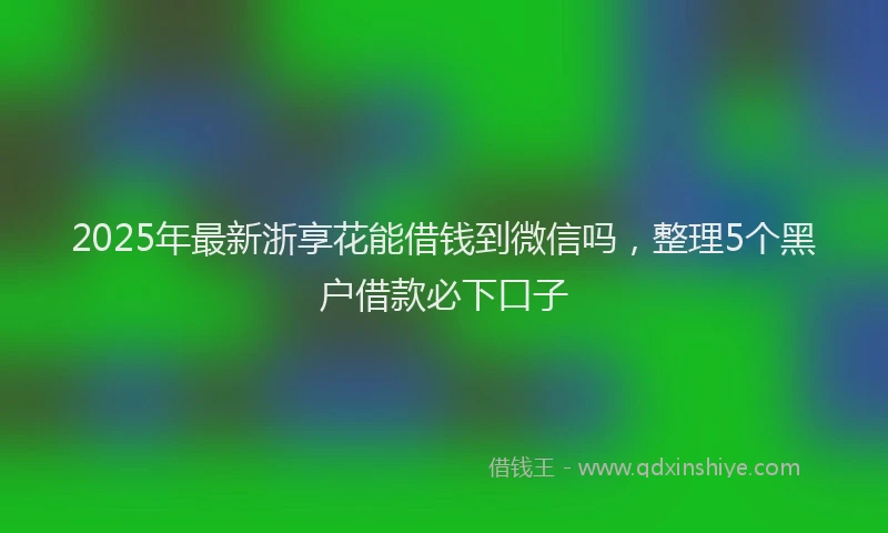 2025年最新浙享花能借钱到微信吗，整理5个黑户借款必下口子