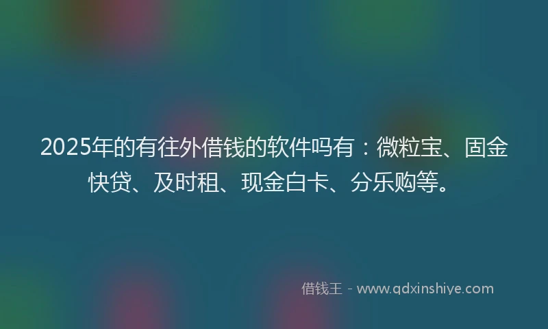 2025年的有往外借钱的软件吗有：微粒宝、固金快贷、及时租、现金白卡、分乐购等。