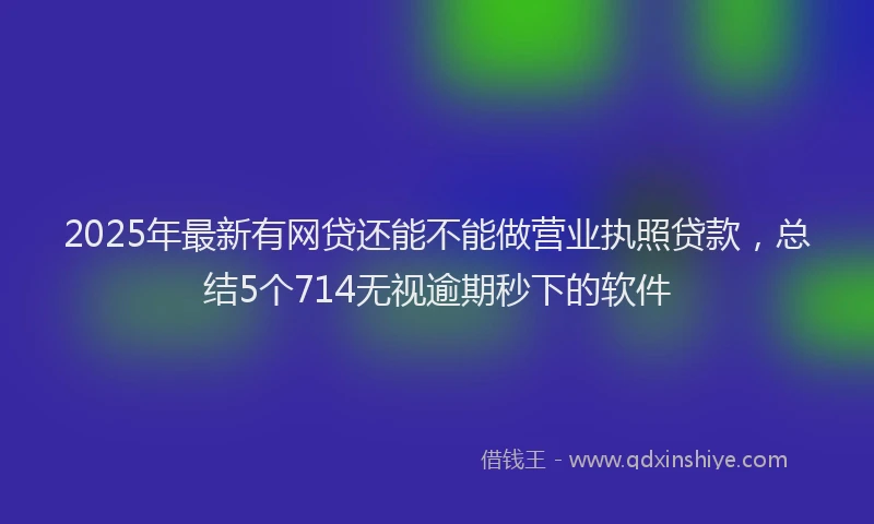 2025年最新有网贷还能不能做营业执照贷款，总结5个714无视逾期秒下的软件