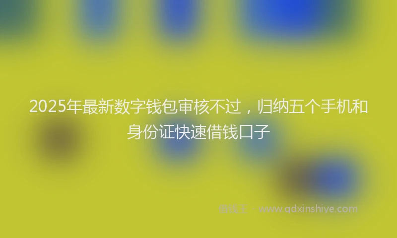 2025年最新数字钱包审核不过，归纳五个手机和身份证快速借钱口子
