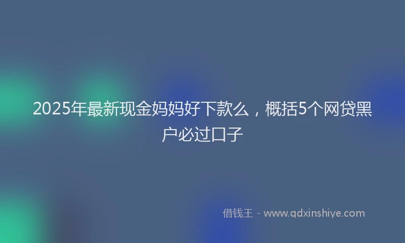 2025年最新现金妈妈好下款么，概括5个网贷黑户必过口子