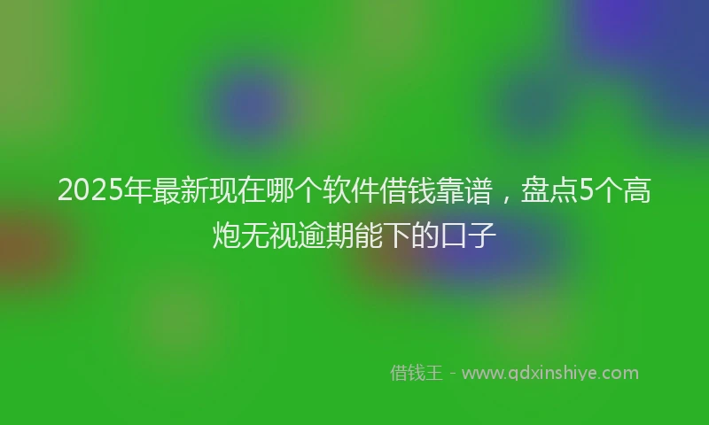 2025年最新现在哪个软件借钱靠谱，盘点5个高炮无视逾期能下的口子