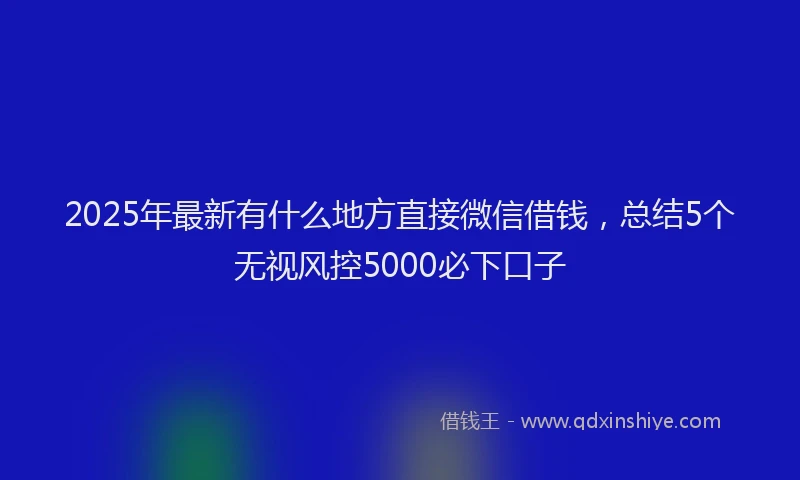 2025年最新有什么地方直接微信借钱，总结5个无视风控5000必下口子