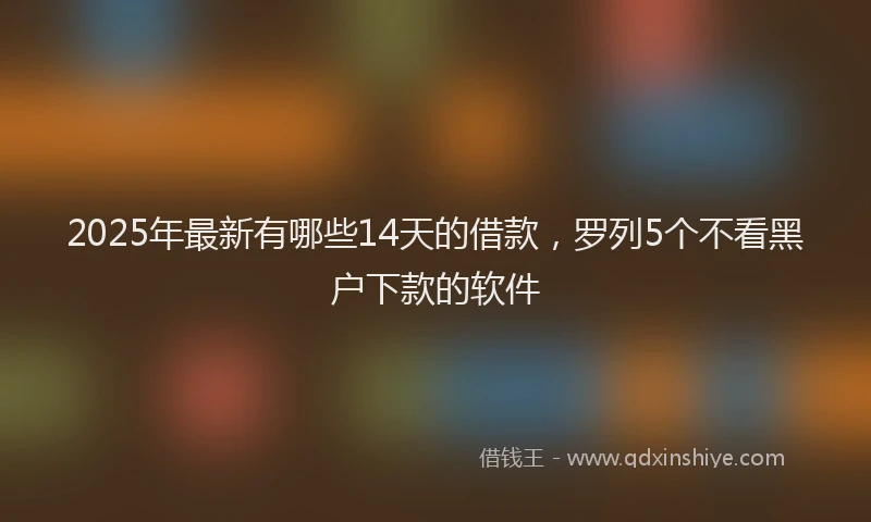 2025年最新有哪些14天的借款，罗列5个不看黑户下款的软件