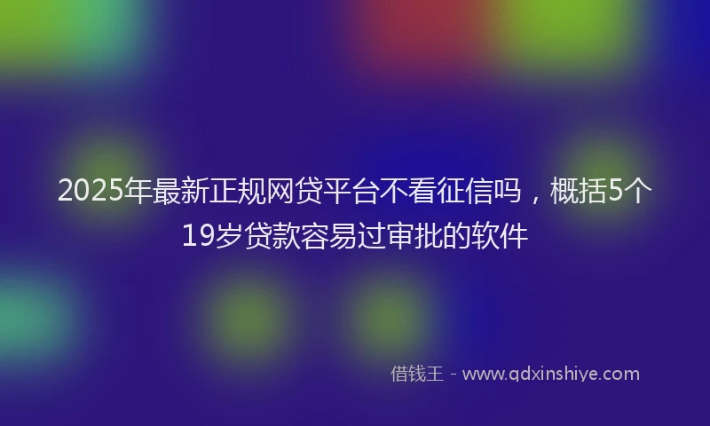 2025年最新正规网贷平台不看征信吗，概括5个19岁贷款容易过审批的软件