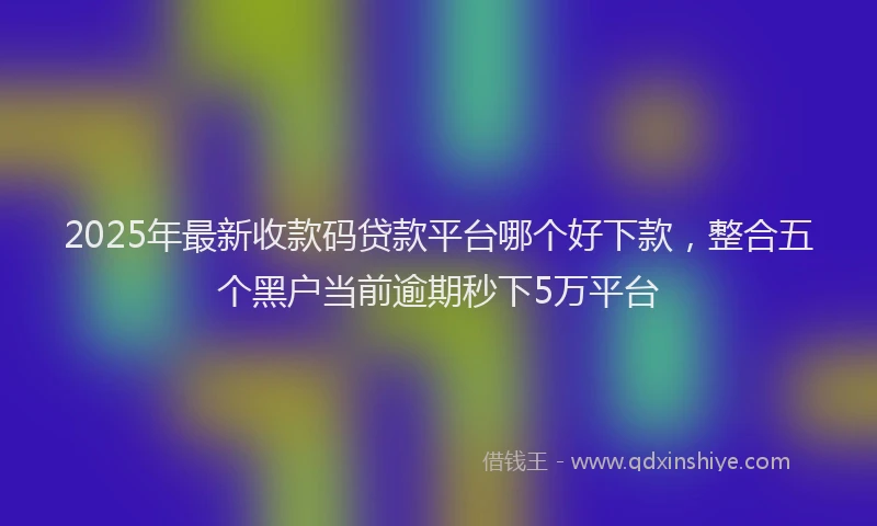 2025年最新收款码贷款平台哪个好下款，整合五个黑户当前逾期秒下5万平台