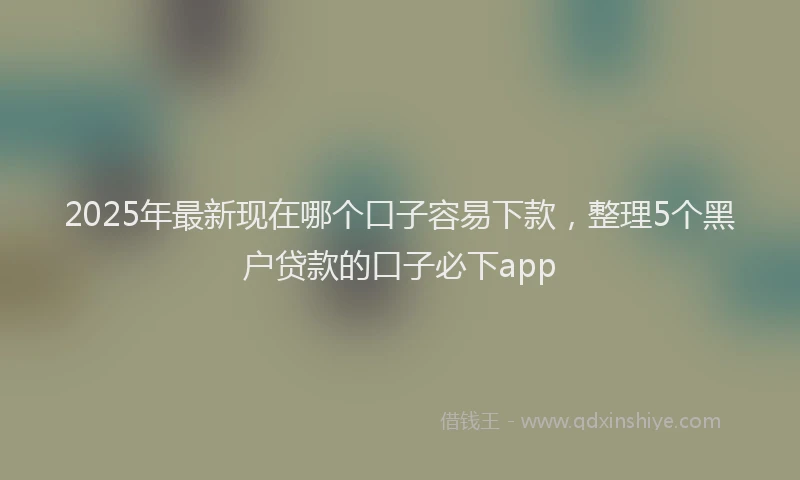 2025年最新现在哪个口子容易下款，整理5个黑户贷款的口子必下app