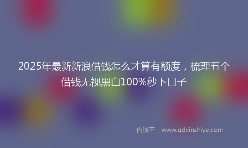 2025年最新新浪借钱怎么才算有额度，梳理五个借钱无视黑白100%秒下口子
