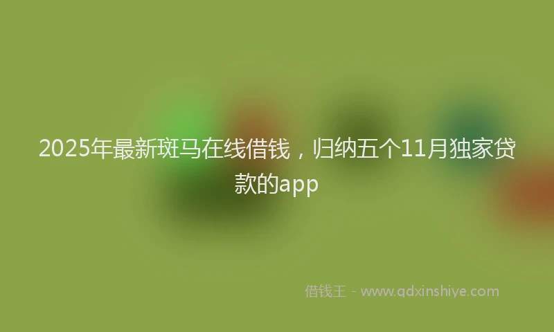2025年最新斑马在线借钱，归纳五个11月独家贷款的app