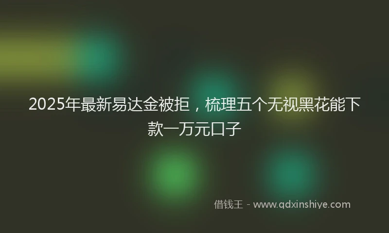2025年最新易达金被拒，梳理五个无视黑花能下款一万元口子
