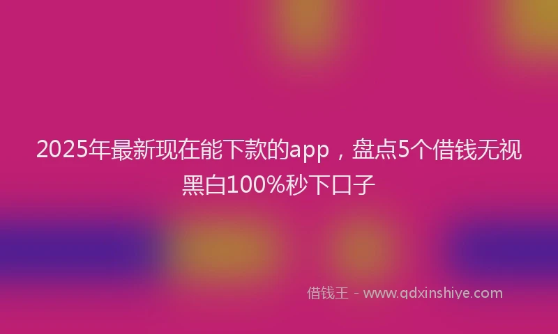 2025年最新现在能下款的app，盘点5个借钱无视黑白100%秒下口子