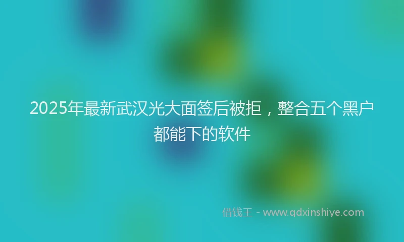 2025年最新武汉光大面签后被拒，整合五个黑户都能下的软件