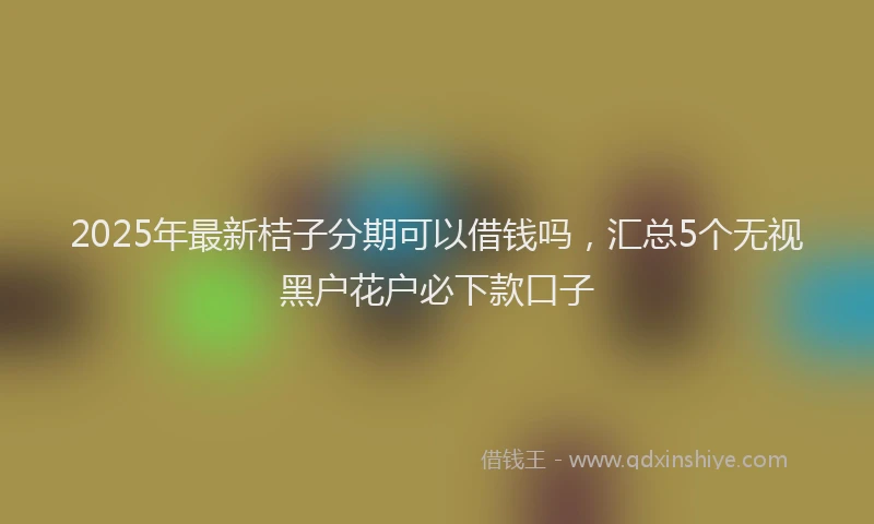 2025年最新桔子分期可以借钱吗，汇总5个无视黑户花户必下款口子