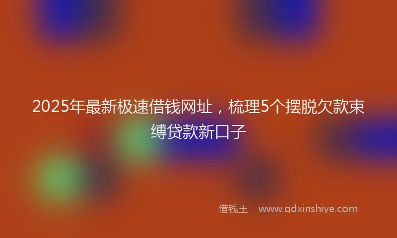 2025年最新极速借钱网址，梳理5个摆脱欠款束缚贷款新口子
