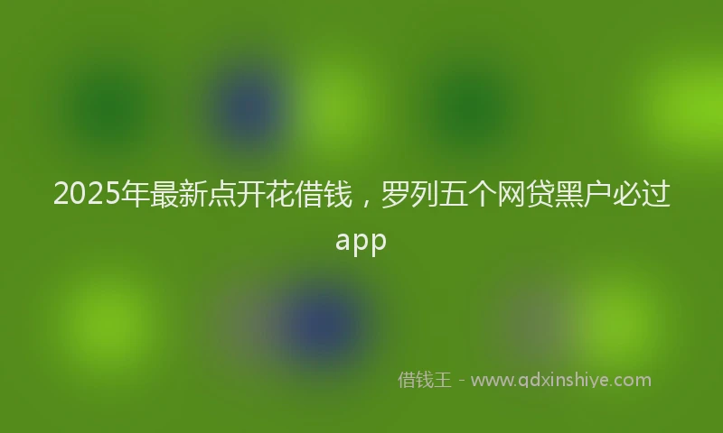 2025年最新点开花借钱，罗列五个网贷黑户必过app