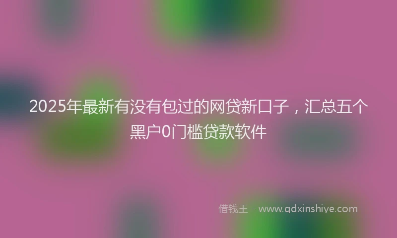 2025年最新有没有包过的网贷新口子，汇总五个黑户0门槛贷款软件