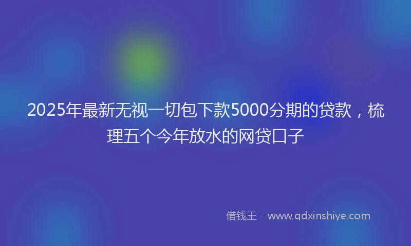 2025年最新无视一切包下款5000分期的贷款，梳理五个今年放水的网贷口子