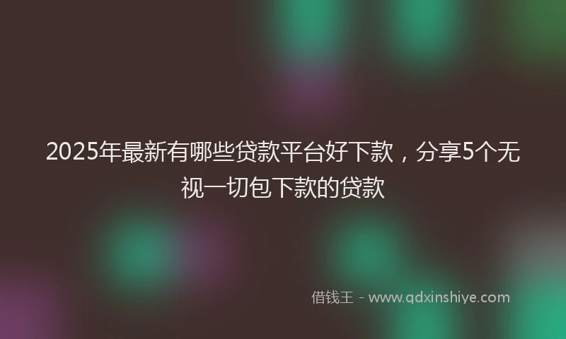 2025年最新有哪些贷款平台好下款，分享5个无视一切包下款的贷款