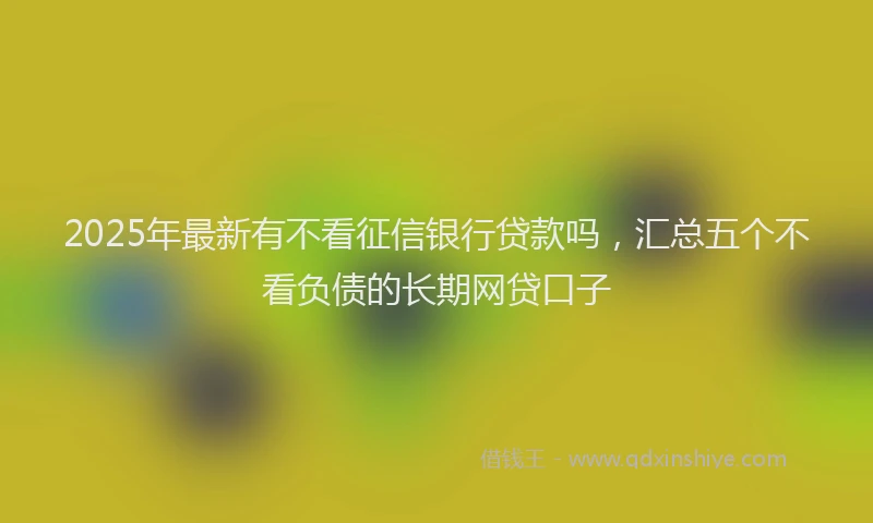 2025年最新有不看征信银行贷款吗，汇总五个不看负债的长期网贷口子