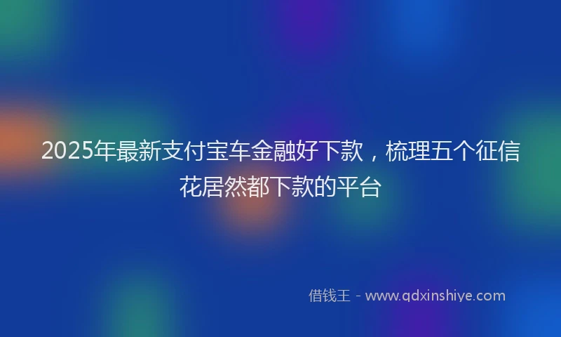 2025年最新支付宝车金融好下款，梳理五个征信花居然都下款的平台