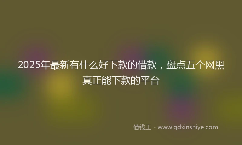 2025年最新有什么好下款的借款，盘点五个网黑真正能下款的平台