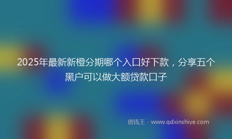 2025年最新新橙分期哪个入口好下款，分享五个黑户可以做大额贷款口子